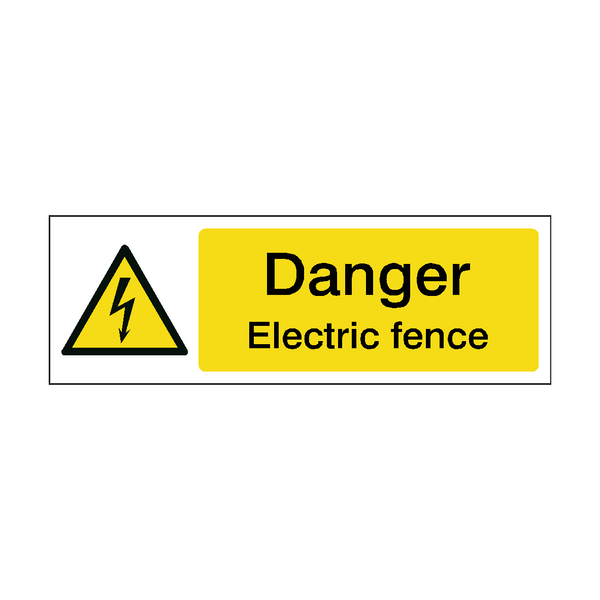 Electric Fence Safety Sign - PVC Safety Signs