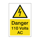 110 Volts AC Sign | PVC Safety Signs