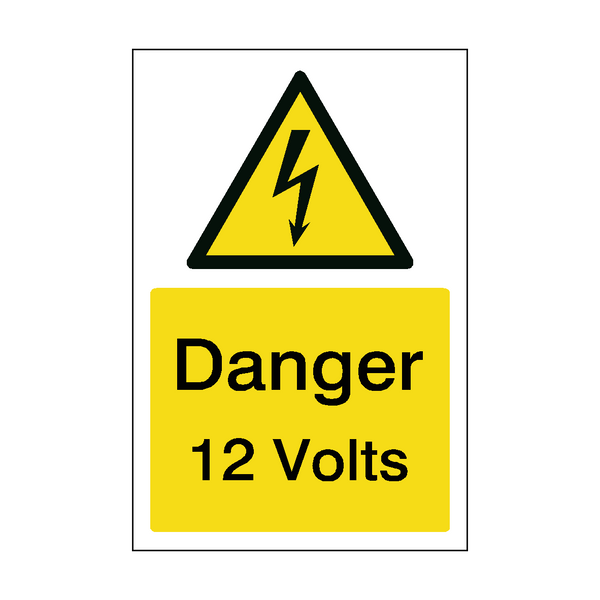 12 Volts Sign | PVC Safety Signs