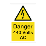 440 Volts AC Sign | PVC Safety Signs