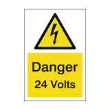 24 Volts Sign - PVC Safety Signs