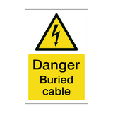 Buried Cables Sign - PVC Safety Signs