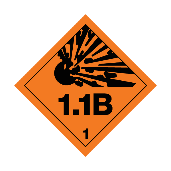 Explosives Class 1.1B Sign | PVC Safety Signs