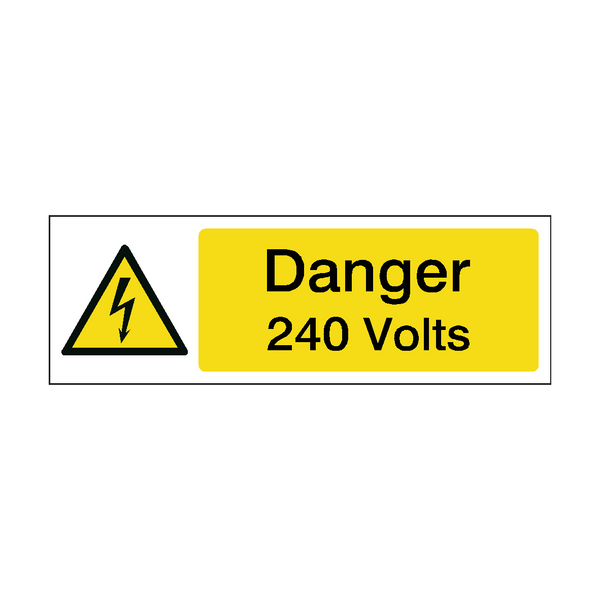 240 Volts Safety Sign - PVC Safety Signs