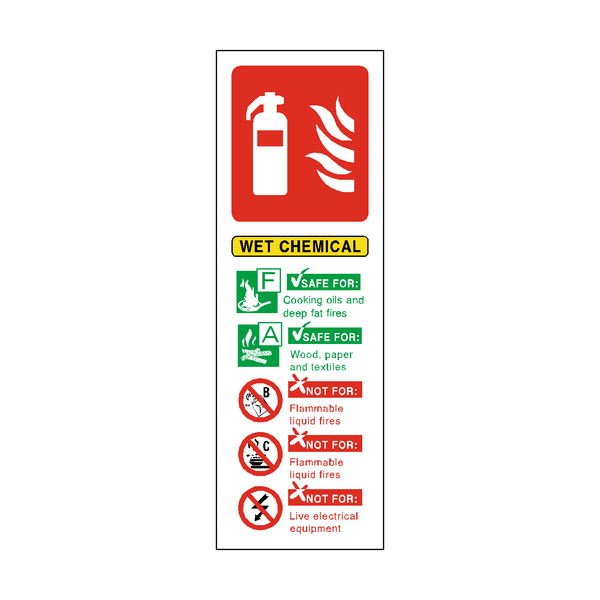 Wet Chemical Fire Extinguisher Sign | PVC Safety Signs