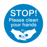 STOP! Please Clean Your Hands Sign - PVC Safety Signs