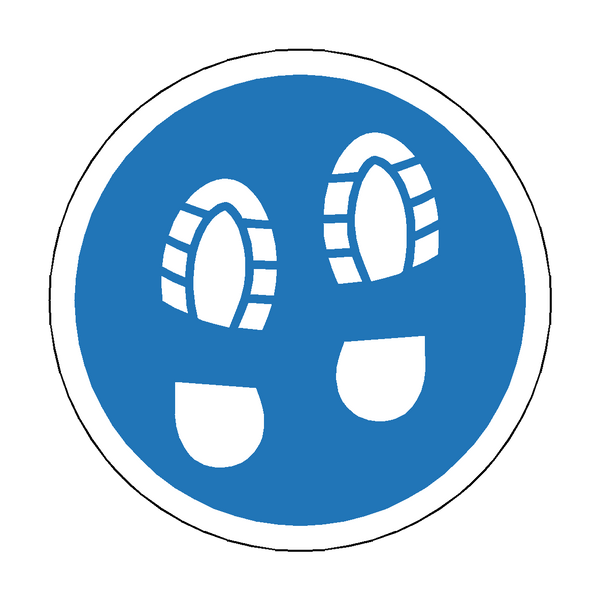 Social Distance Foot Print Floor Sticker - Blue - PVC Safety Signs