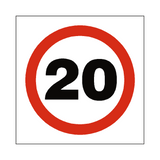 20 Mph Speed Sign - PVC Safety Signs