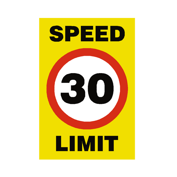 30 Mph Speed Limit Sign - PVC Safety Signs