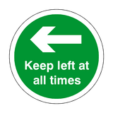 Keep Left At All Times Floor Sticker - Green - PVC Safety Signs