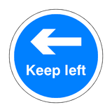 Keep Left Floor Sticker - Blue - PVC Safety Signs