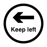 Keep Left Floor Sticker - Black - PVC Safety Signs