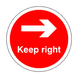 Keep Right Floor Sticker - Red - PVC Safety Signs