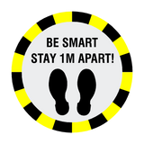 Stay 1 Metre Apart Floor Sticker - Black - PVC Safety Signs