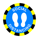Social Distancing Floor Sticker - Blue - PVC Safety Signs