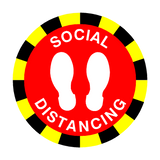 Social Distancing Floor Sticker - Red - PVC Safety Signs