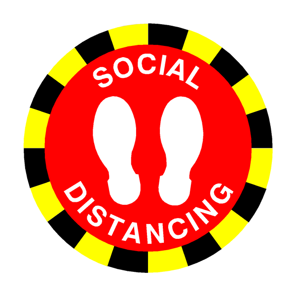 Social Distancing Floor Sticker - Red - PVC Safety Signs