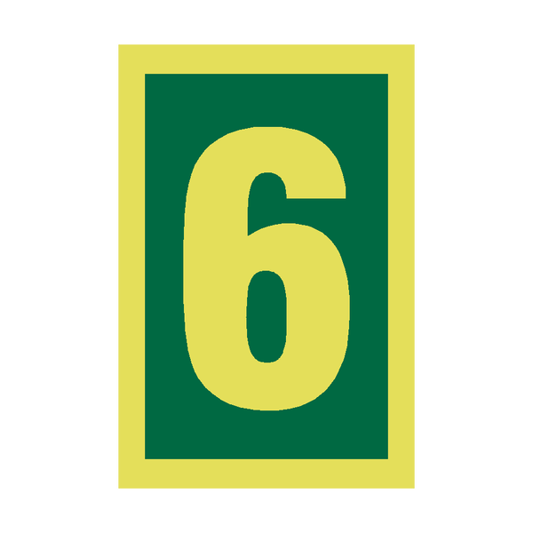 IMO Number 6 Sign Photoluminescent - PVC Safety Signs