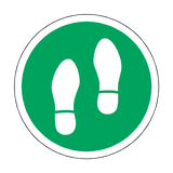 Social Distancing Footprint Floor Sticker - Green - PVC Safety Signs