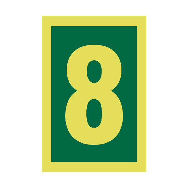IMO Number 8 Sign Photoluminescent - PVC Safety Signs