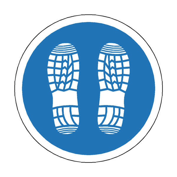 Bootprint Floor Sticker - Blue - PVC Safety Signs