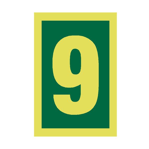 IMO Number 9 Sign Photoluminescent - PVC Safety Signs