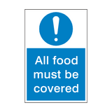 All Food Must Be Covered Sign - PVC Safety Signs