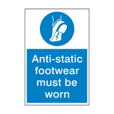 Anti Static Footwear Mandatory Sign - PVC Safety Signs