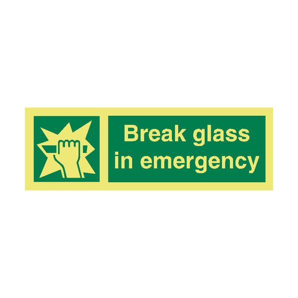 Break Glass IMO Safety Sign - PVC Safety Signs