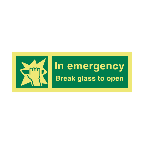 Break Glass Open IMO Sign - PVC Safety Signs