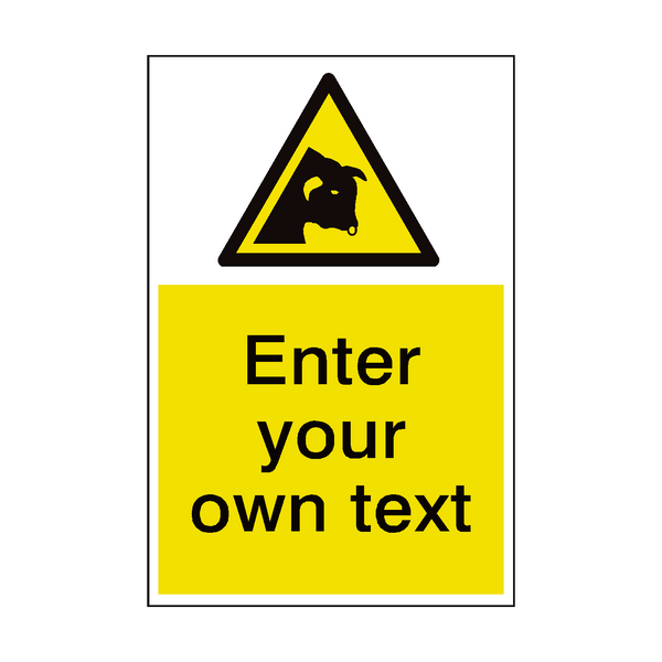 Bull Warning Custom Hazard Sign - PVC Safety Signs