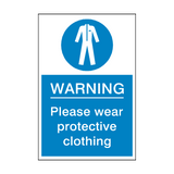 Protective Clothing Must Be Worn Sign - PVC Safety Signs