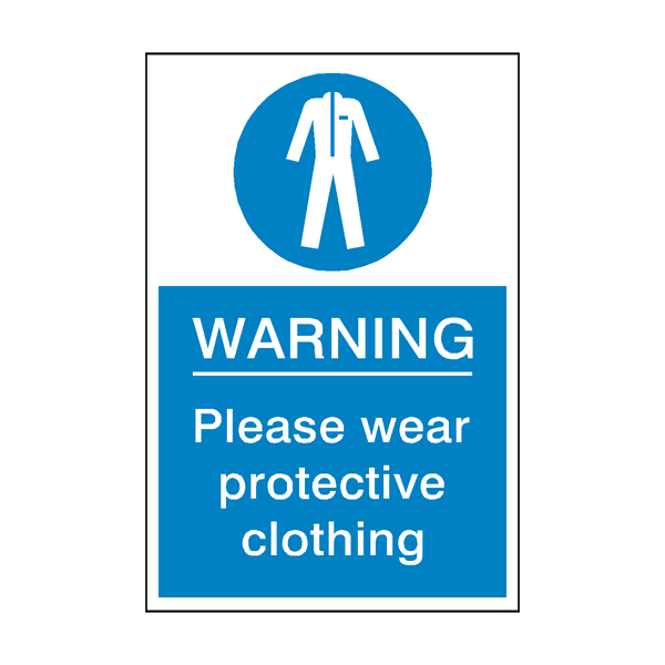 Protective Clothing Must Be Worn Sign - PVC Safety Signs