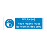 Face Masks Must Be Worn Safety Sign - PVC Safety Signs