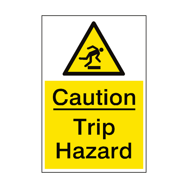 Caution Trip Hazard Sign Portrait - PVC Safety Signs