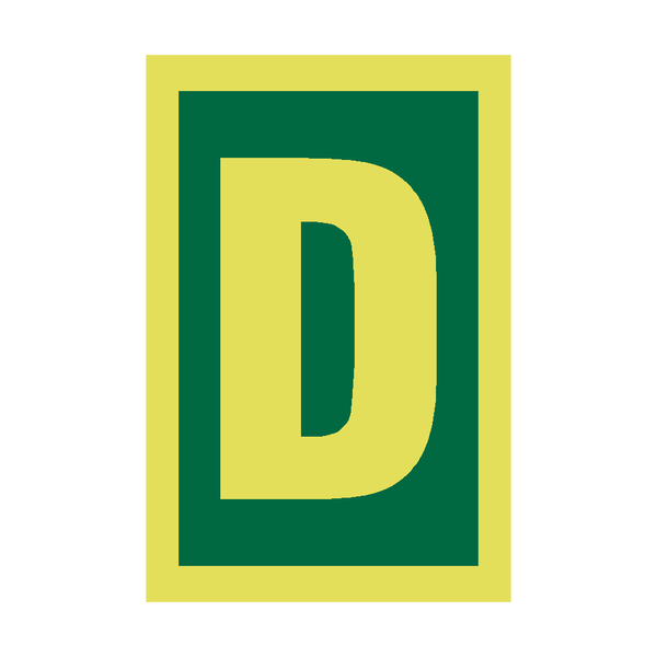 IMO Letter D Sign Photoluminescent - PVC Safety Signs