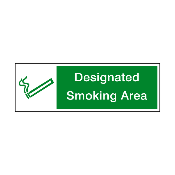 Designated Smoking Area Safety Sign - PVC Safety Signs