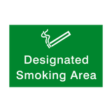 Designated Smoking Area Landscape Sign - PVC Safety Signs