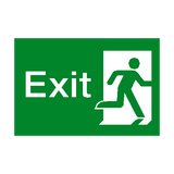 Exit Running Man Right Sign - PVC Safety Signs