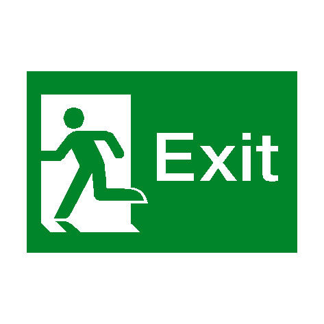 Exit Running Man Left Sign - PVC Safety Signs
