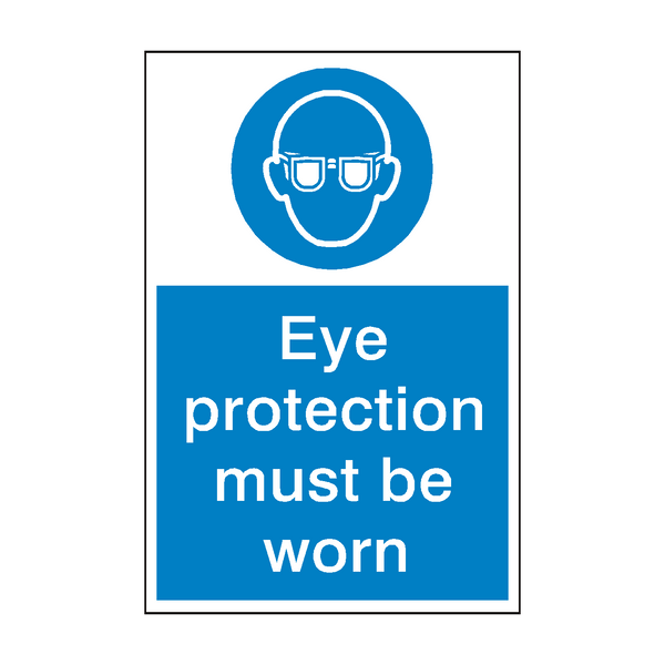 Eye Protection Mandatory Sign - PVC Safety Signs