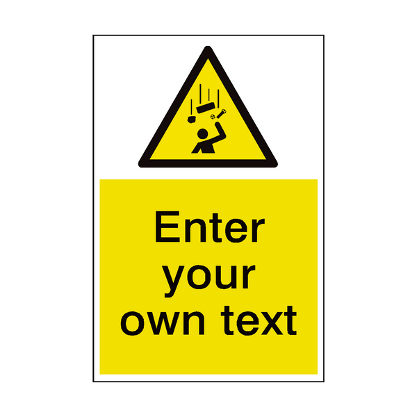 Falling Objects Custom Hazard Sign - PVC Safety Signs