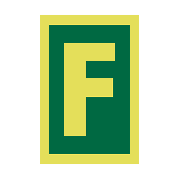 IMO Letter F Sign Photoluminescent - PVC Safety Signs