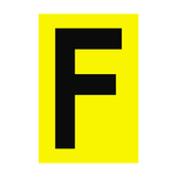 Letter F Yellow Sign - PVC Safety Signs