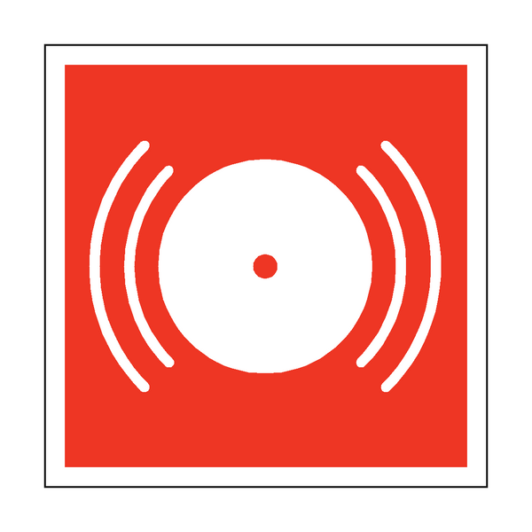 Fire Alarm Symbol Square Sign - PVC Safety Signs