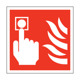 Fire Button Square Safety Sign - PVC Safety Signs