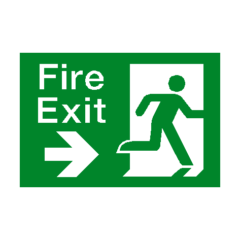 Fire Exit Right Arrow Sign - PVC Safety Signs