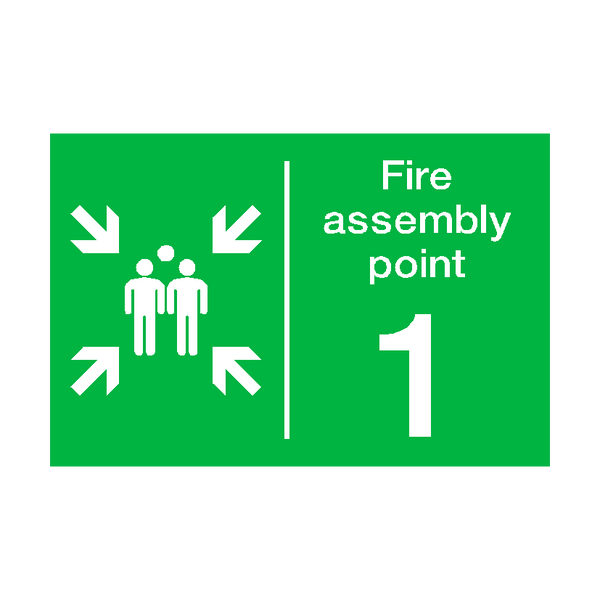 Fire Assembly Point One Sign - PVC Safety Signs