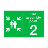 Fire Assembly Point Two Sign - PVC Safety Signs