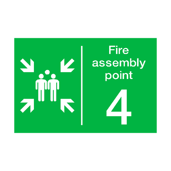 Fire Assembly Point Four Sign - PVC Safety Signs